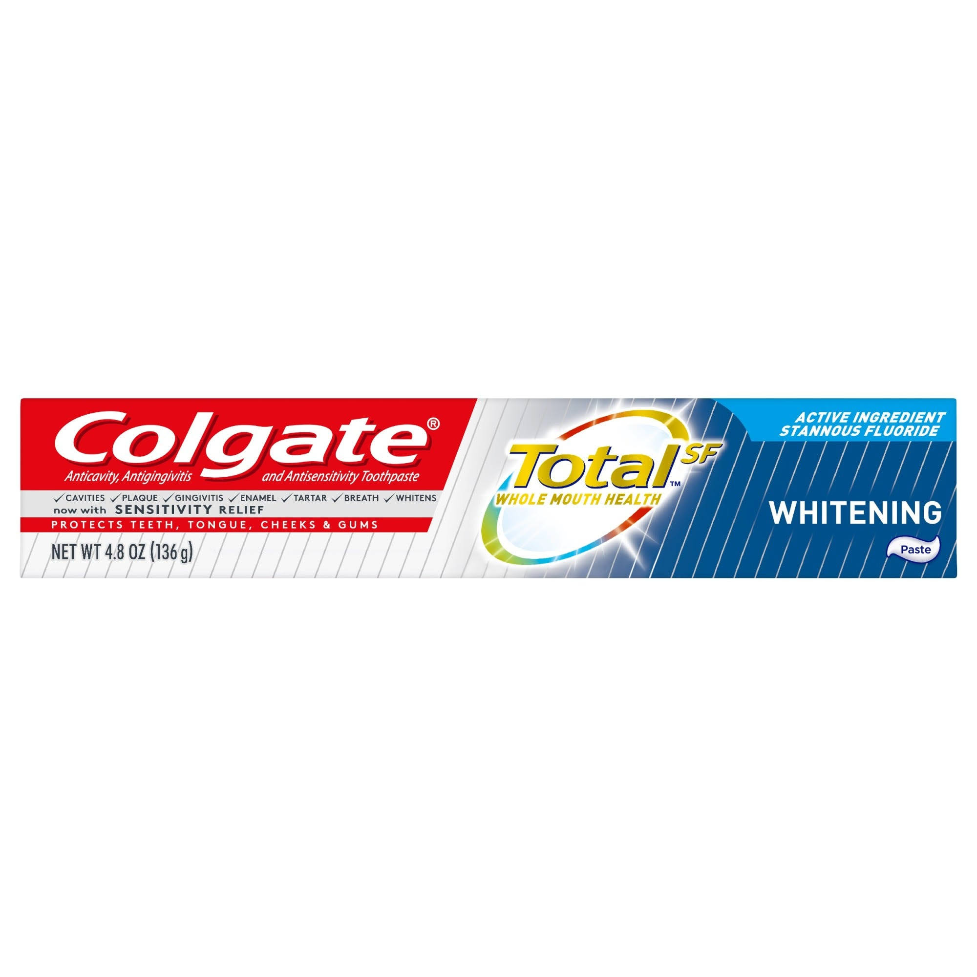 Colgate Total Toothpaste, Whitening - 4.8 oz