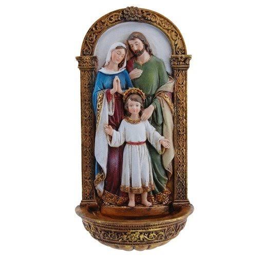 Roman Holy Family Water Font - 8"