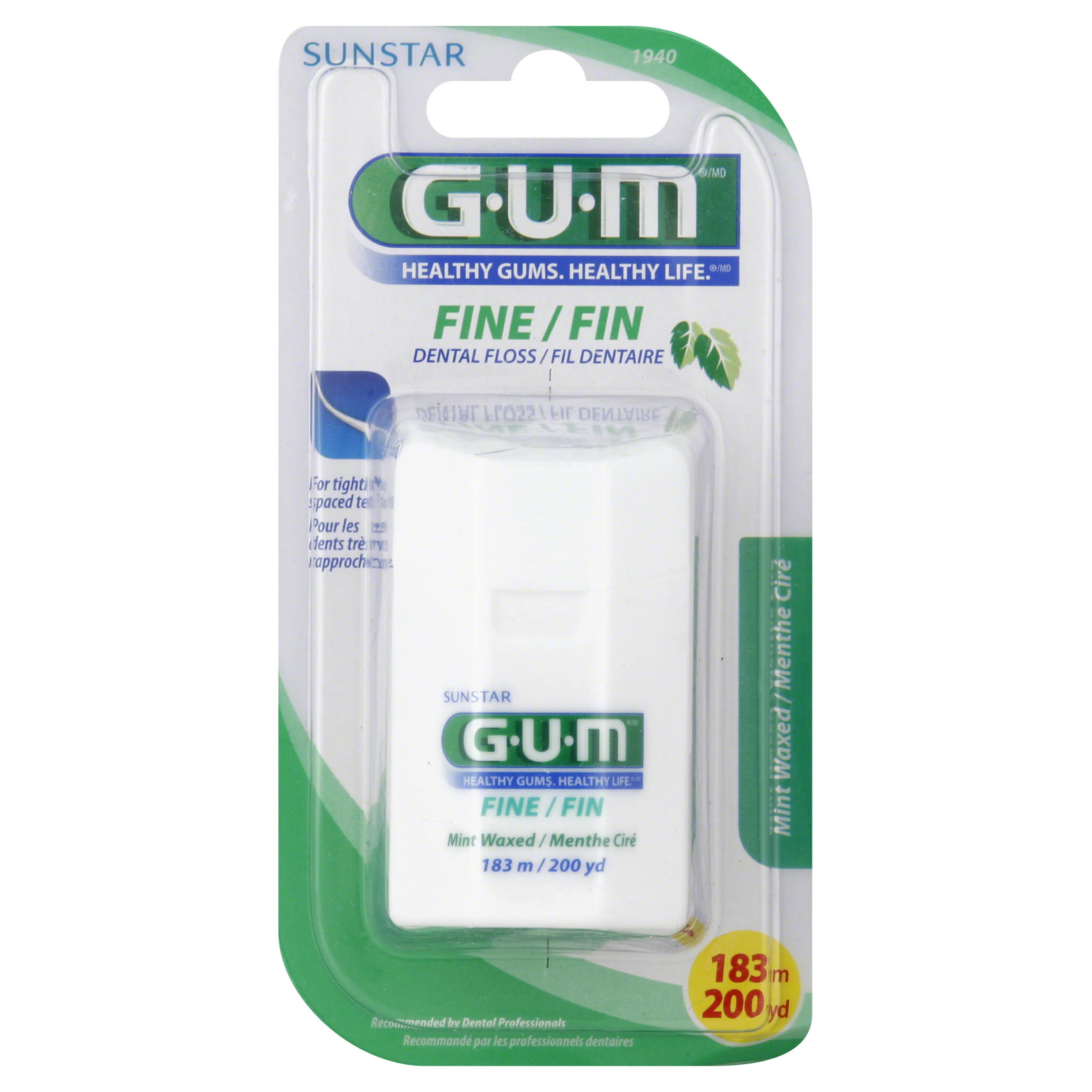 Gum Fine Dental Floss - Mint Waxed