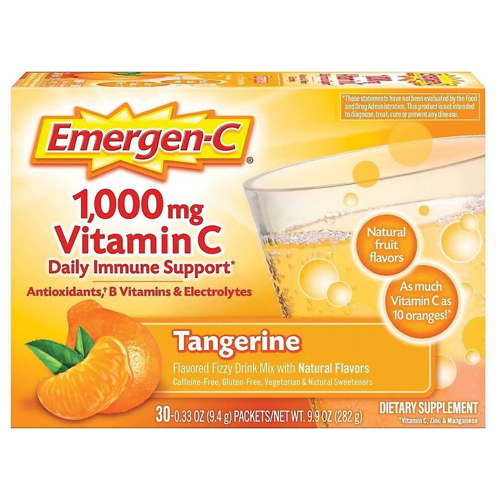 Emergen-C Tangerine Vitamin C Flavored Fizzy Drink Mix Supplement - 1,000mg, 0.33oz, 30ct