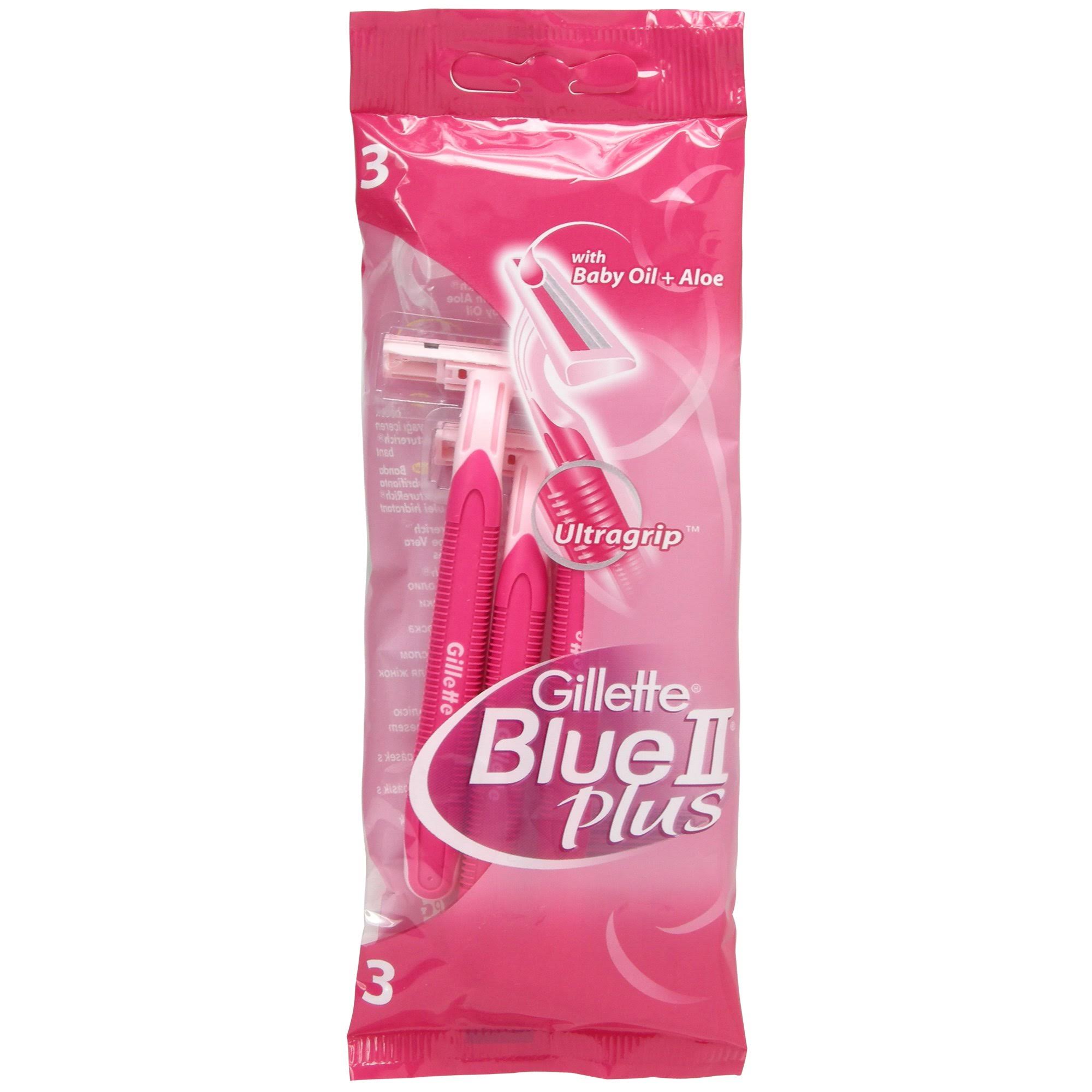 Gillette Blue II Plus Women's Disposable Razors - 3 Pack