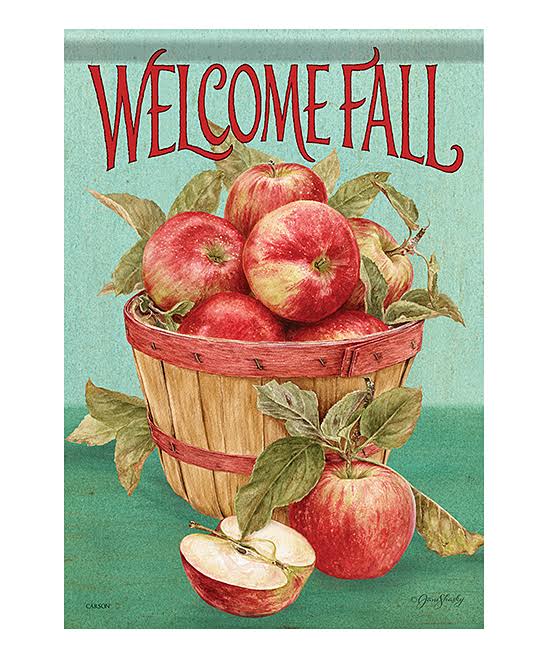 Carson Home Accents Light Blue 'Welcome Fall' Apple Basket Double-Sided Outdoor Flag Garden