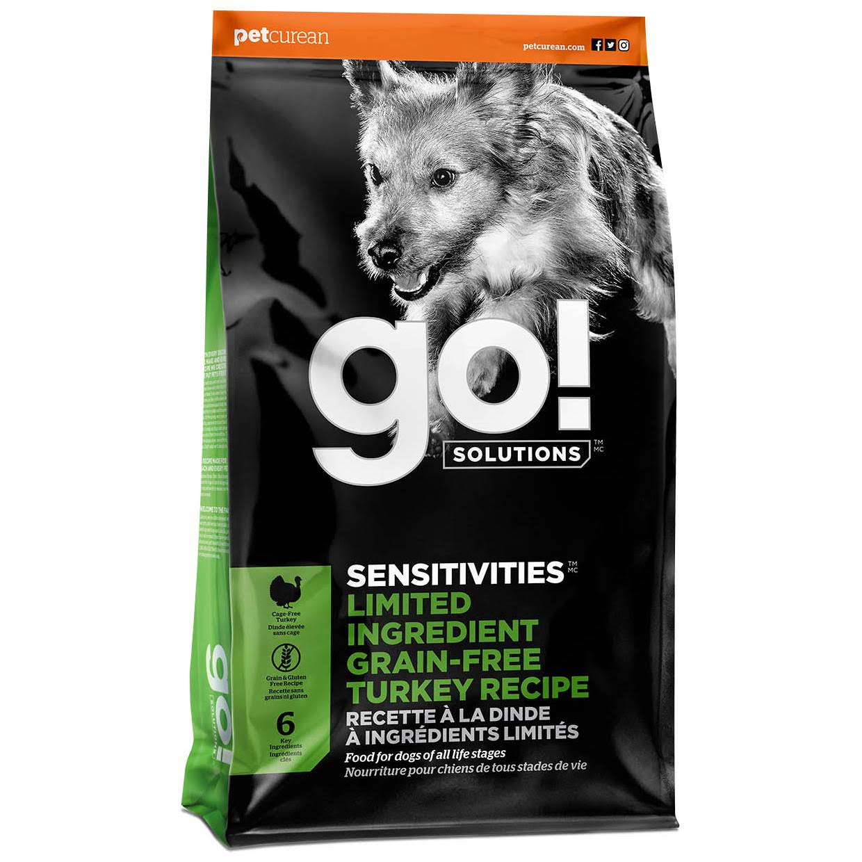 Go! Solutions Sensitivities Limited Ingredient Turkey Grain-Free Dry Dog Food, 22-lb