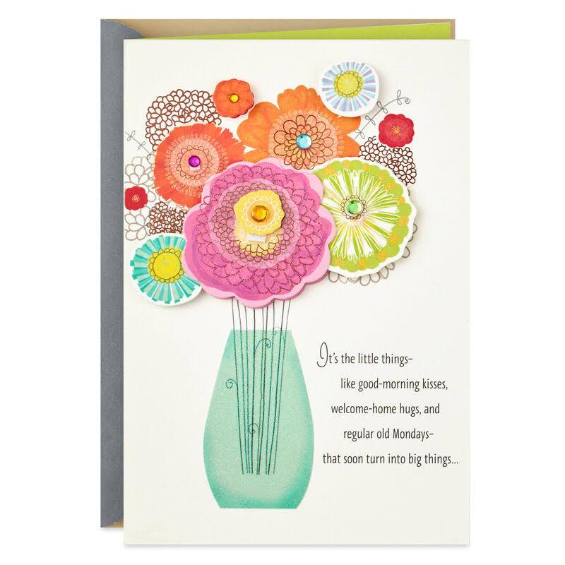 Hallmark Anniversary Card, Flower Vase Years and Years of Love Anniversary Card