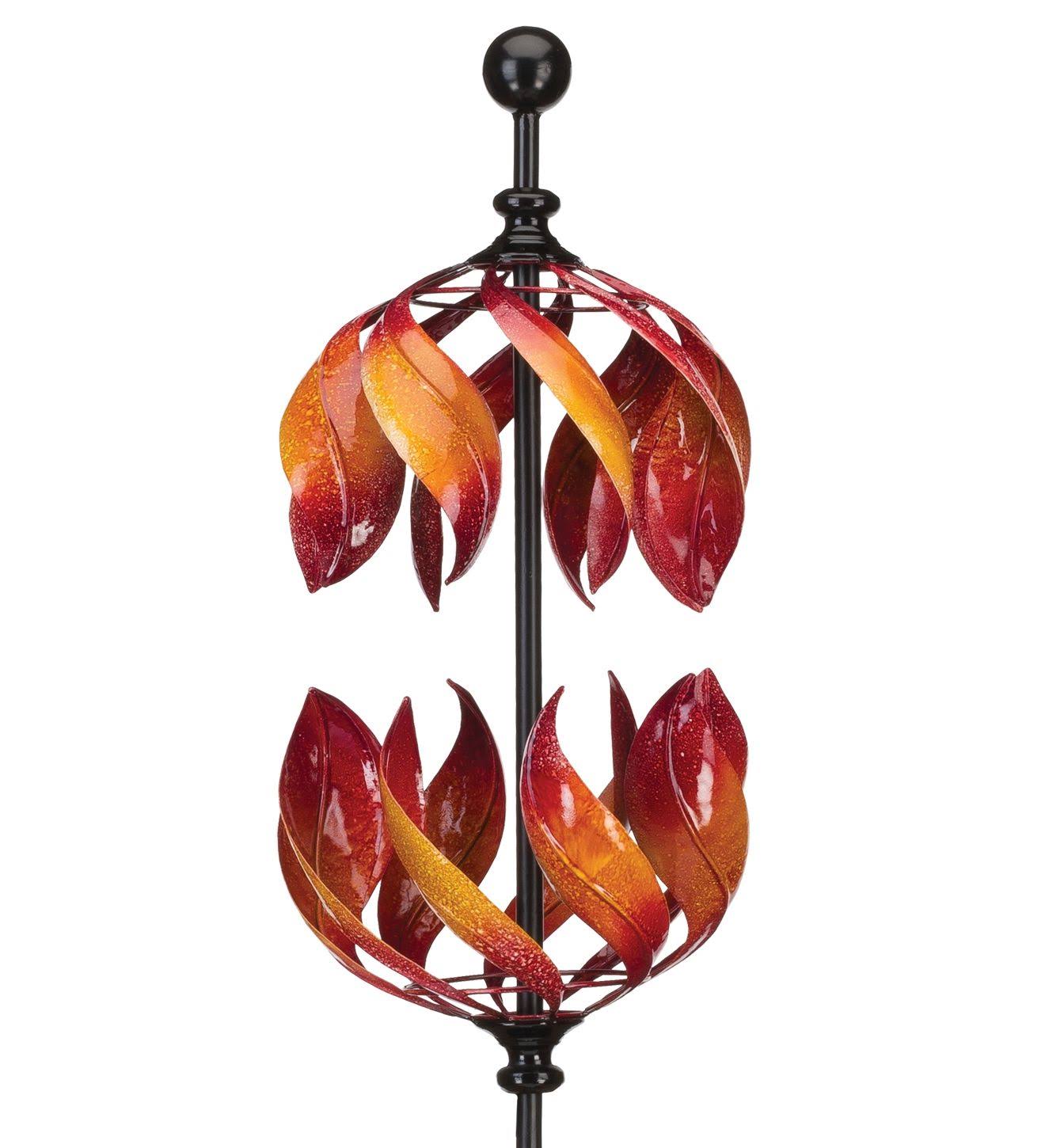 Regal Art & Gift 11890 Double Flame Vertical Wind Spinner Red