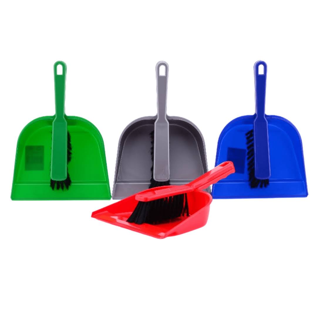 Dustpan & Brush Plastic - Assorted Colours