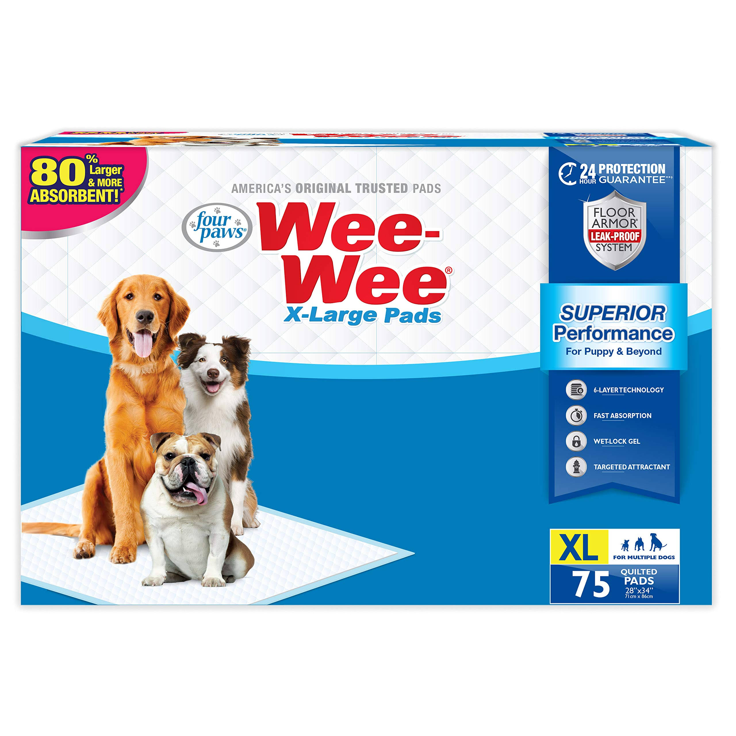 Four Paws Wee-wee Dog Training Pads - X-Large, 75ct