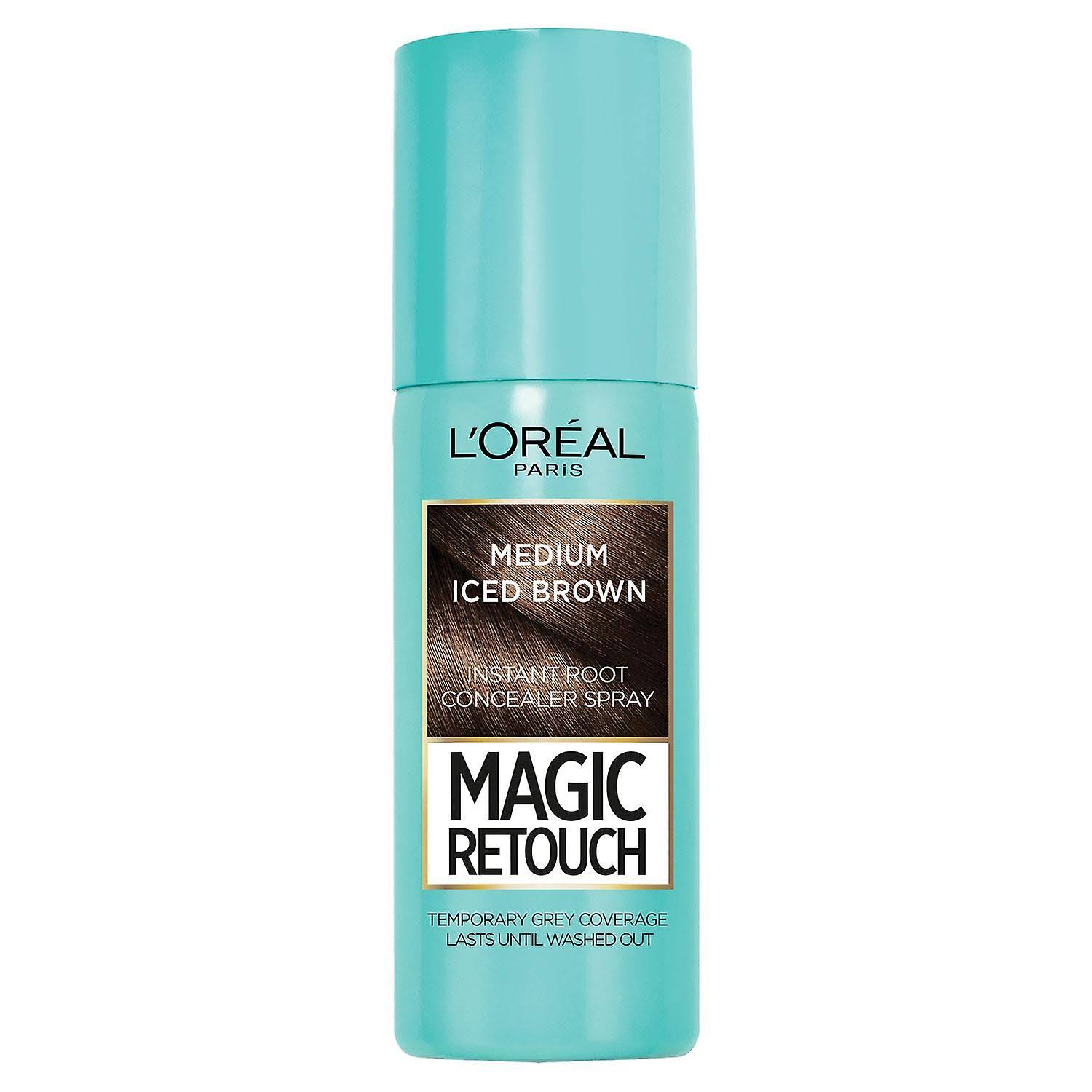 L'Oreal Magic Retouch Temporary Instant Grey Root Concealer Spray - Medium Iced Brown, 75ml