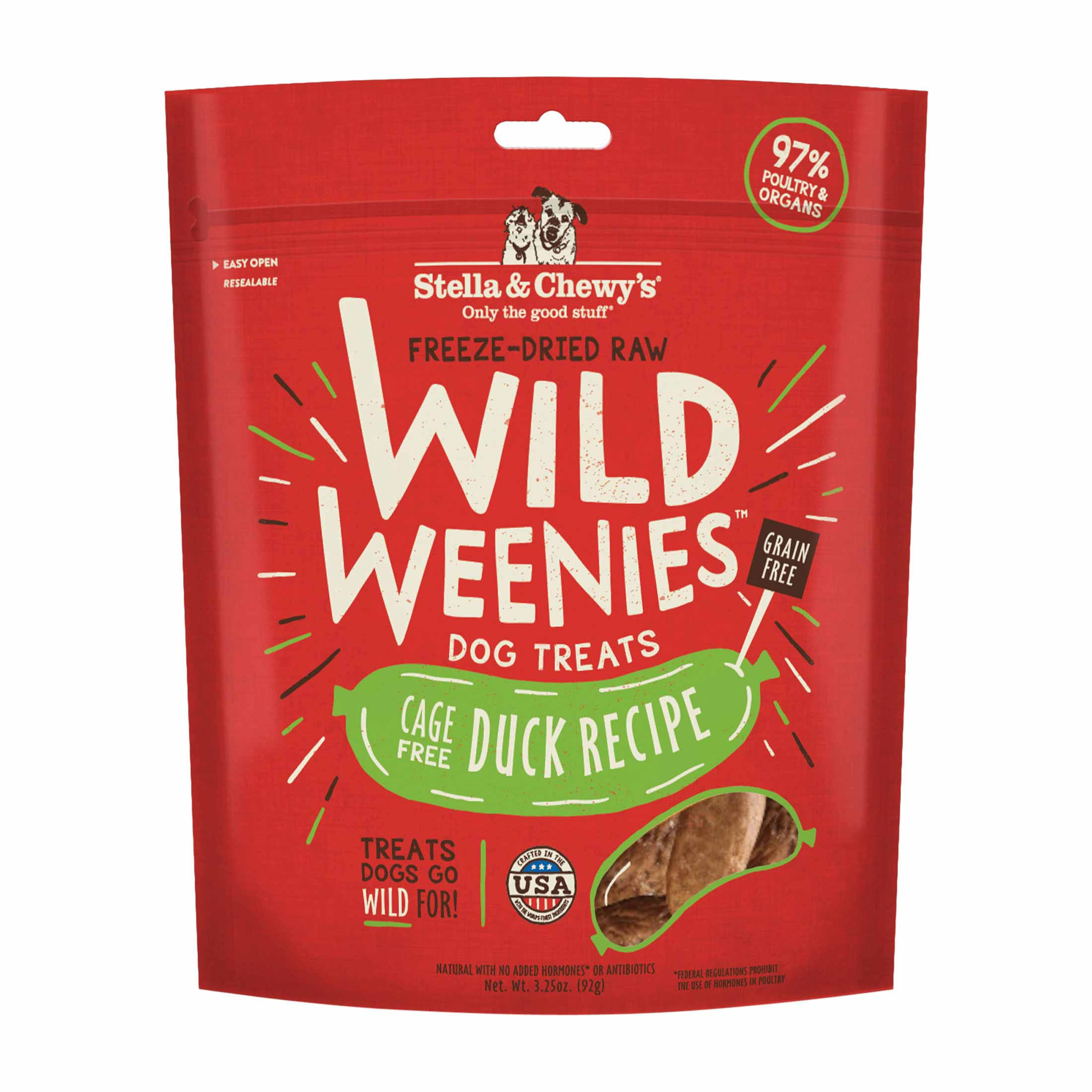 Stella & Chewy's Wild Weenies Freeze-Dried Raw Dog Treats - Duck - 3.25 oz.