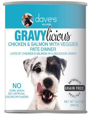 Daves Pet Food Dave's Dog Grain Free Gravylicious Chicken & Salmon 12oz