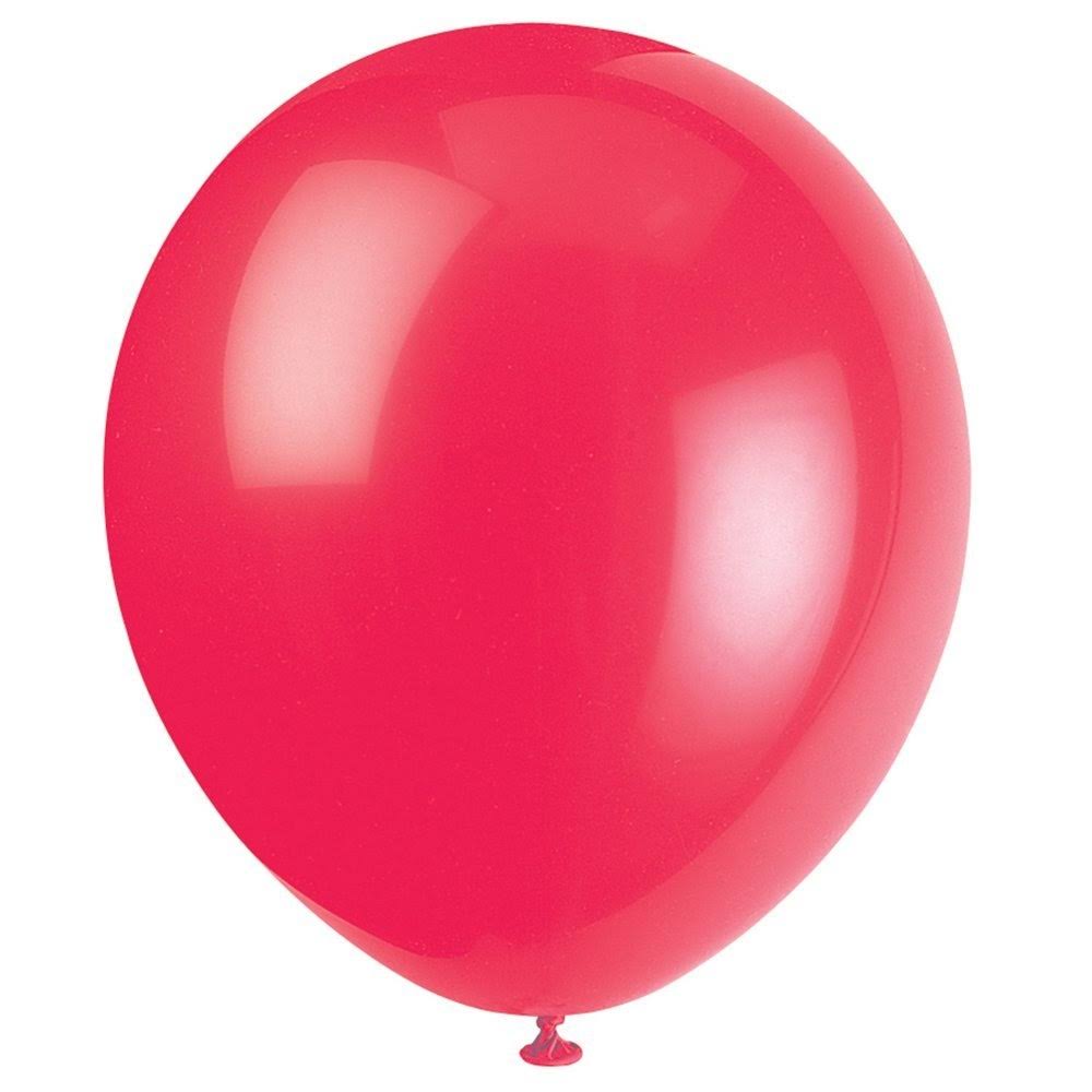 Unique Latex Balloons - Red, 9", 20pcs