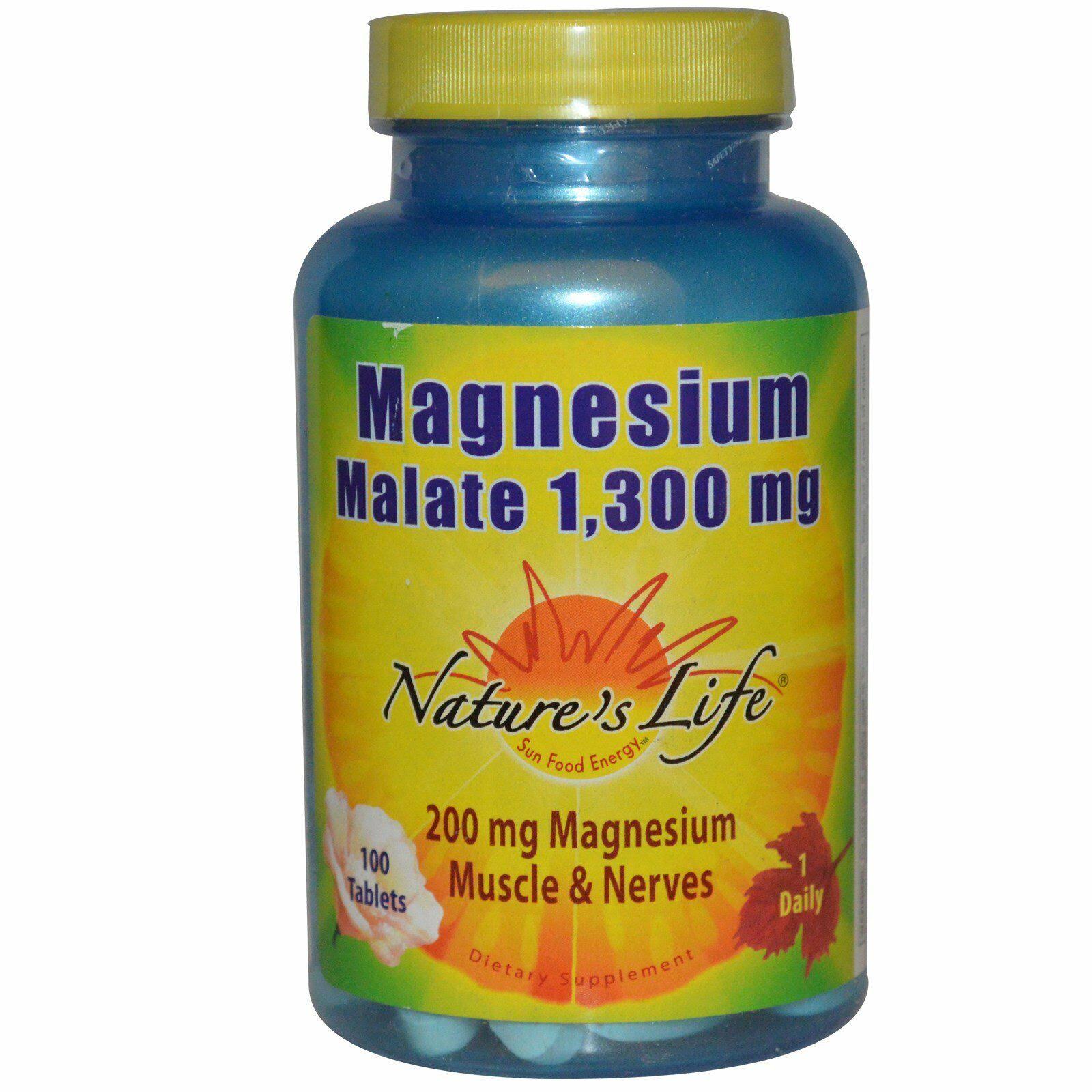 Nature's Life Magnesium Malate 1300mg Tablets - x100