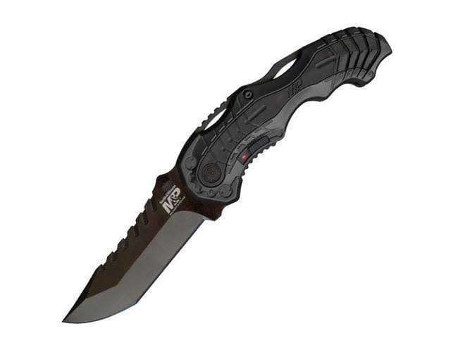 Smith and Wesson Assisted Open Folding Knife - 3.4", Plain Clip Point