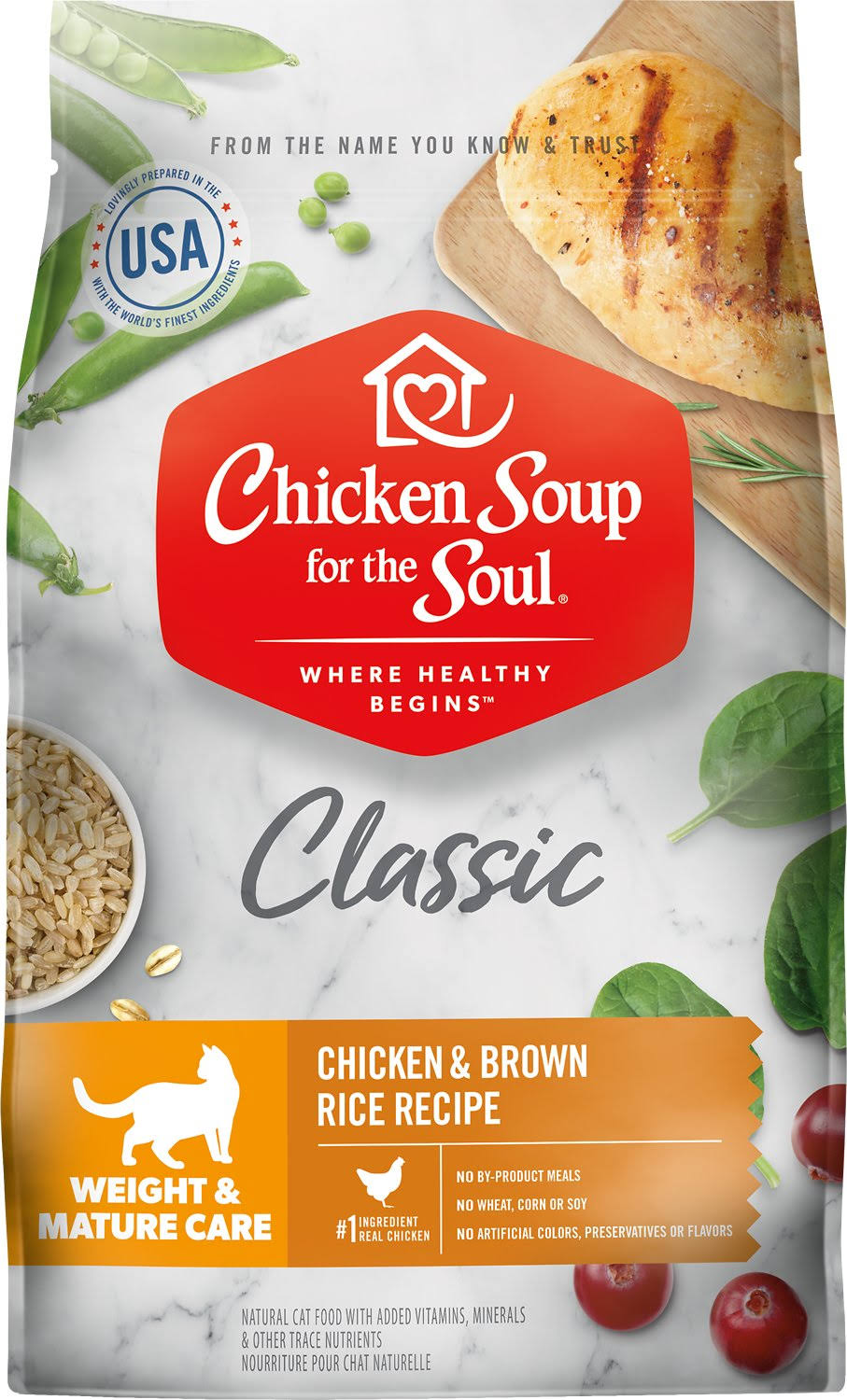 Chicken Soup for the Soul Weight Mature Chicken Brown Rice Dry Cat Food, 4.5 lb