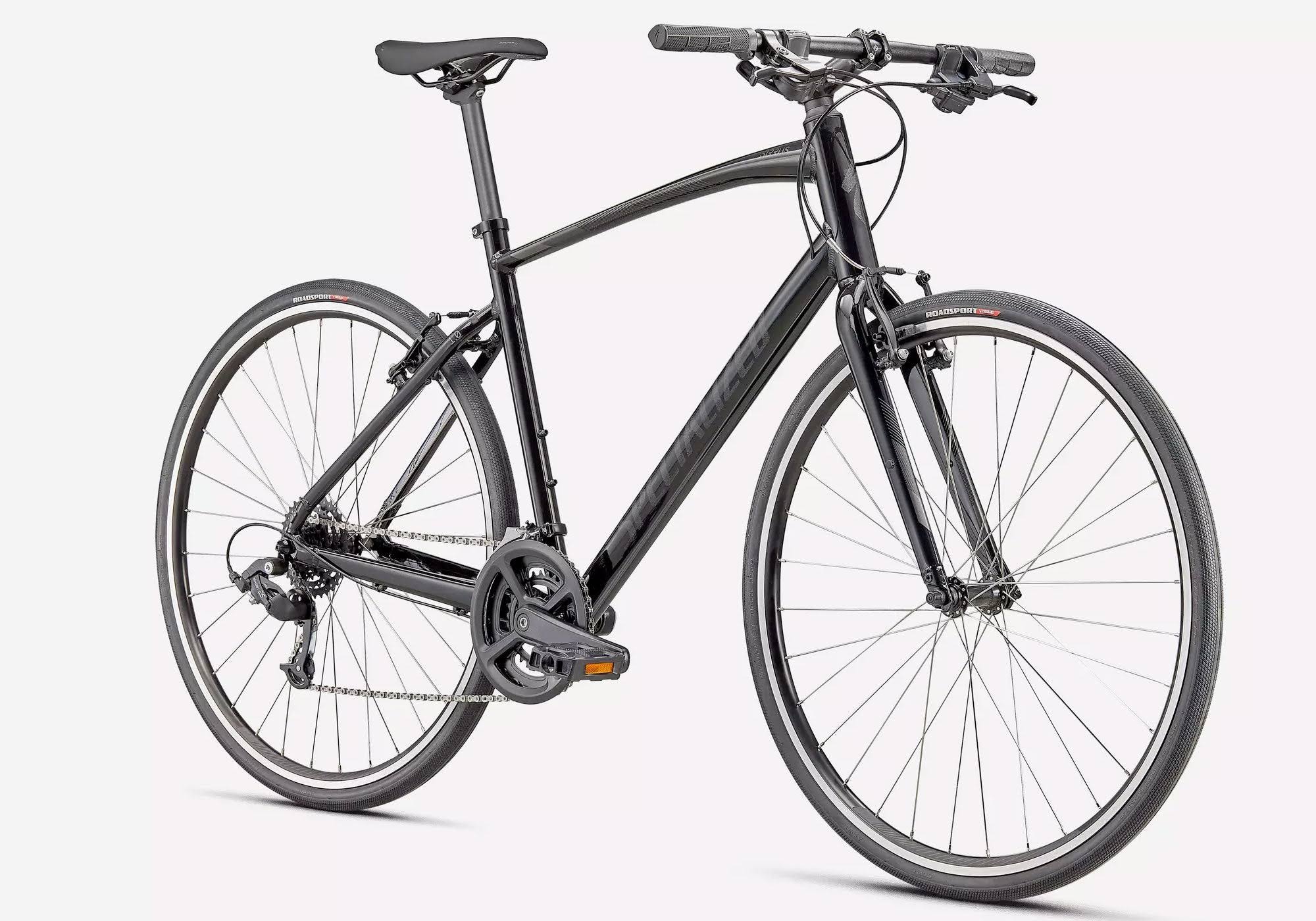Specialized Sirrus 1.0 in Gloss Black / Charcoal / Satin Black Reflective, Fitness Active Bike