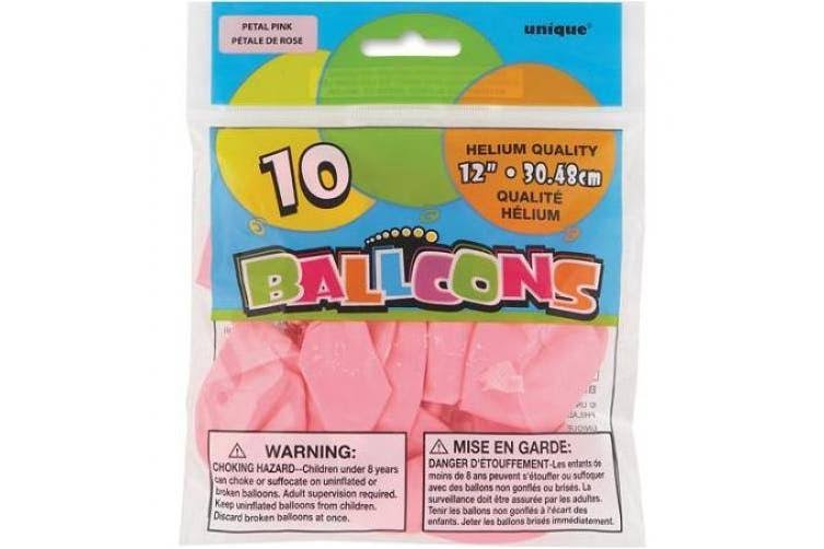 30cm Latex Petal Pink Balloons, 10ct | Unique Industries | Party Supplies | 30 Day Money Back Guarantee | Free Shipping On All Orders