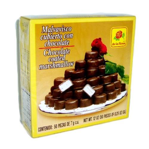 De La Rosa Chocolate Coated Marshmellow - 12oz, x50