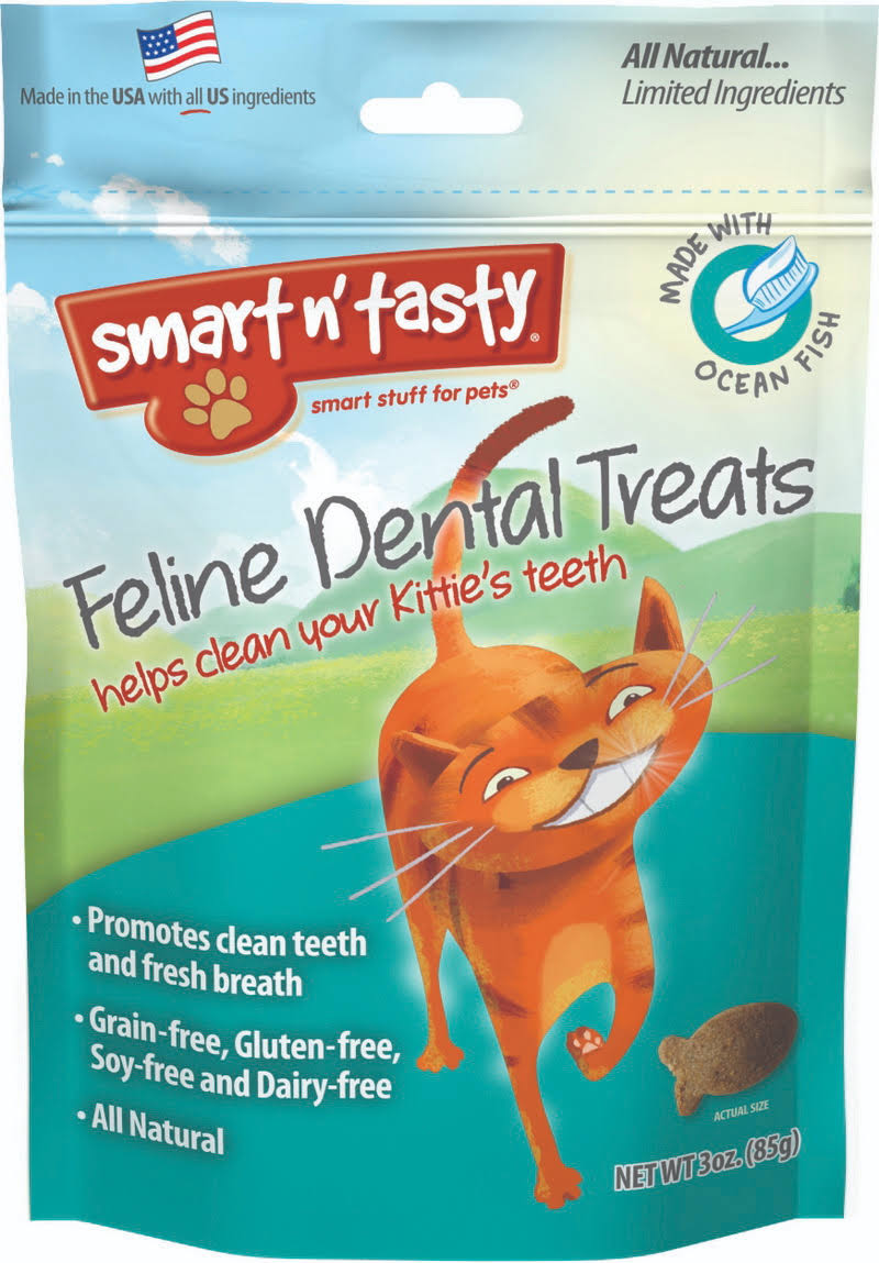 Emerald Pet Products Smart N Tasty Feline Dental Treats - oceanfish - 3 Ounce