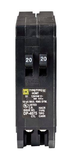 Square D Homeline 2-20 Amp Single-Pole Tandem Circuit Breaker