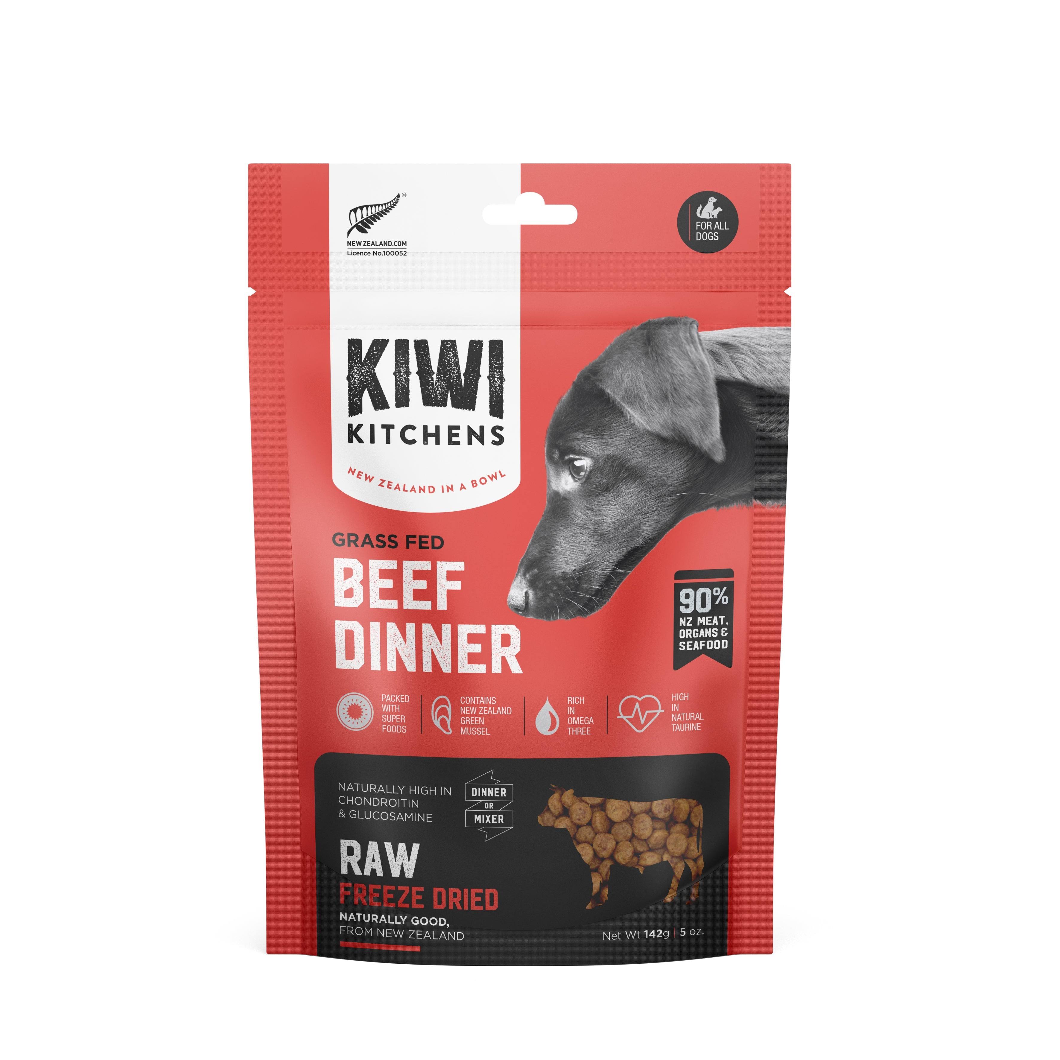 Kiwi Kitchens Beef Dinner Freeze Dried Dog Food 142g