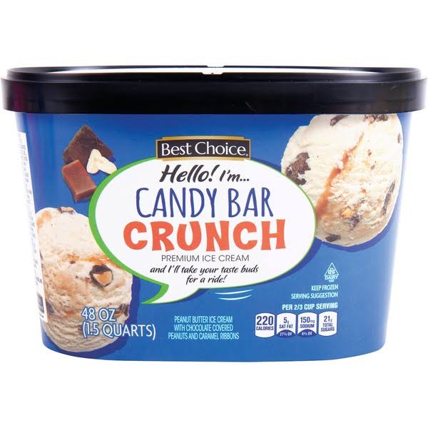 Best Choice Candy Bar Crunch Premium Ice Cream - 48.00 oz
