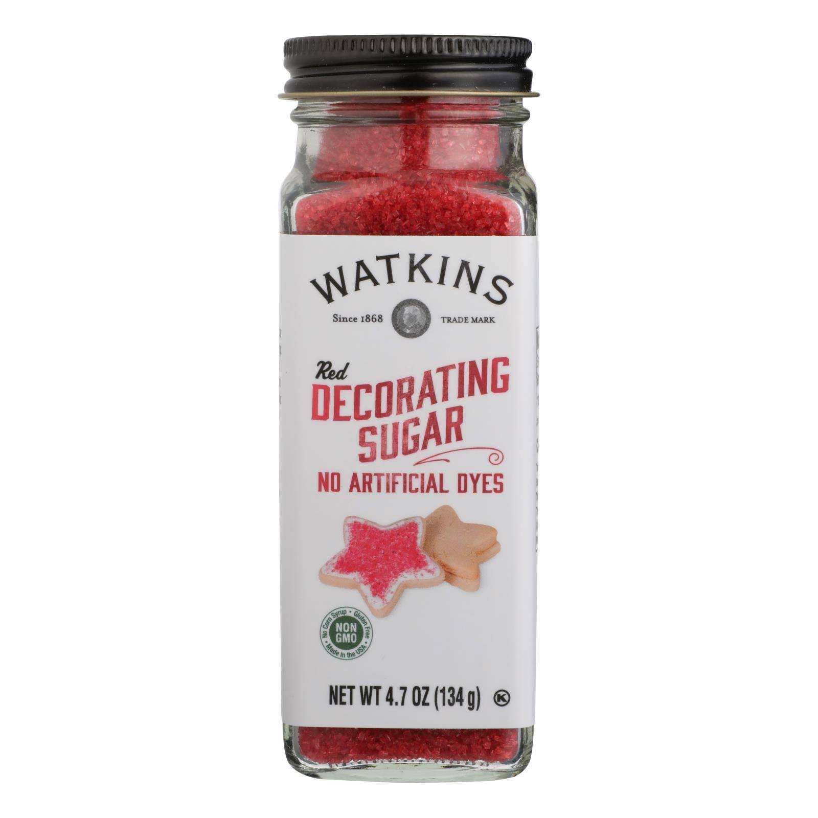 Watkins Decorating Sugar, Red - 4.7 oz