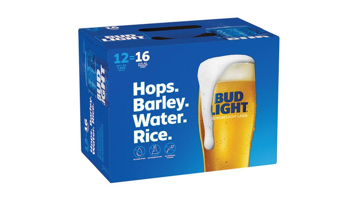 Bud Light Beer - 12 pack, 16 fl oz cans