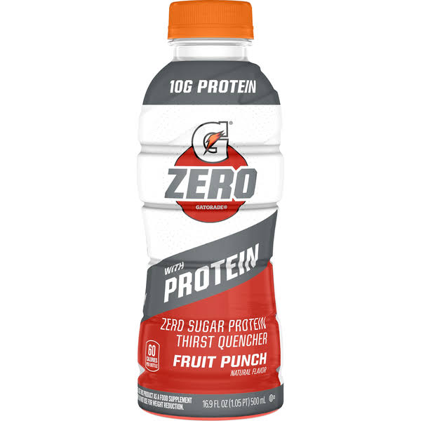 Gatorade Zero Thirst Quencher, with Protein, Fruit Punch - 16.9 fl oz