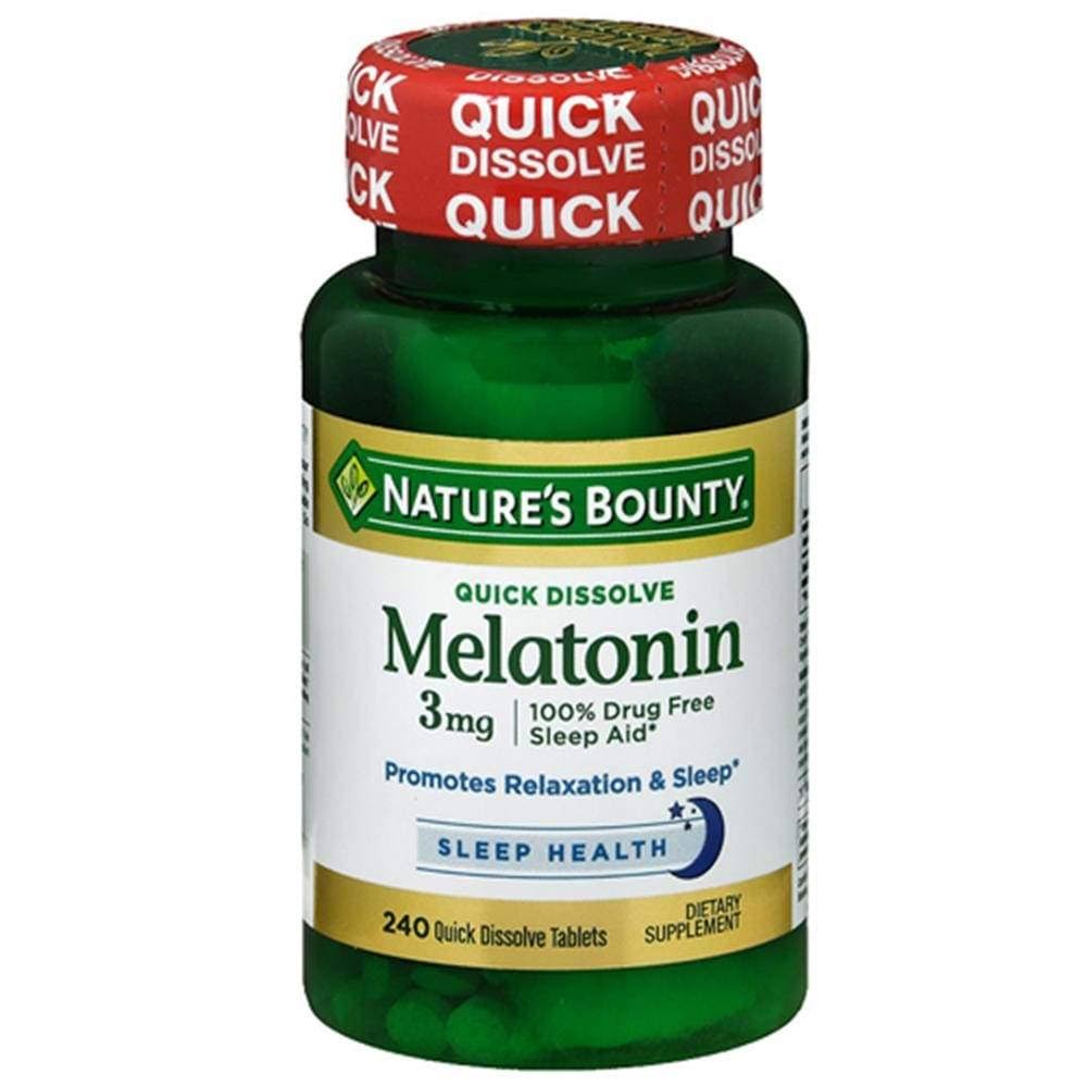 Nature's Bounty Melatonin Supplement - 240 Quick Dissolve Tablets, 3mg