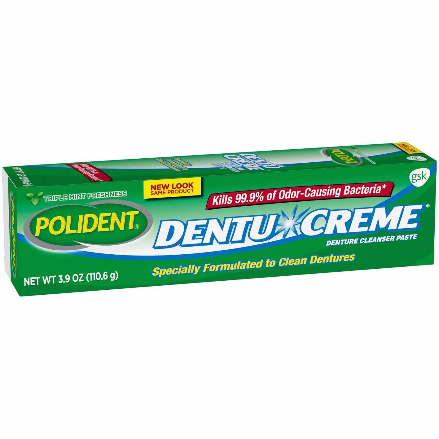 Polident Dentu Crème Denture Toothpaste - Triple Mint, 120ml