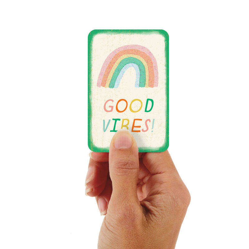 Hallmark Encouragement Card, 3.25" Mini Good Vibes Rainbow Encouragement Card