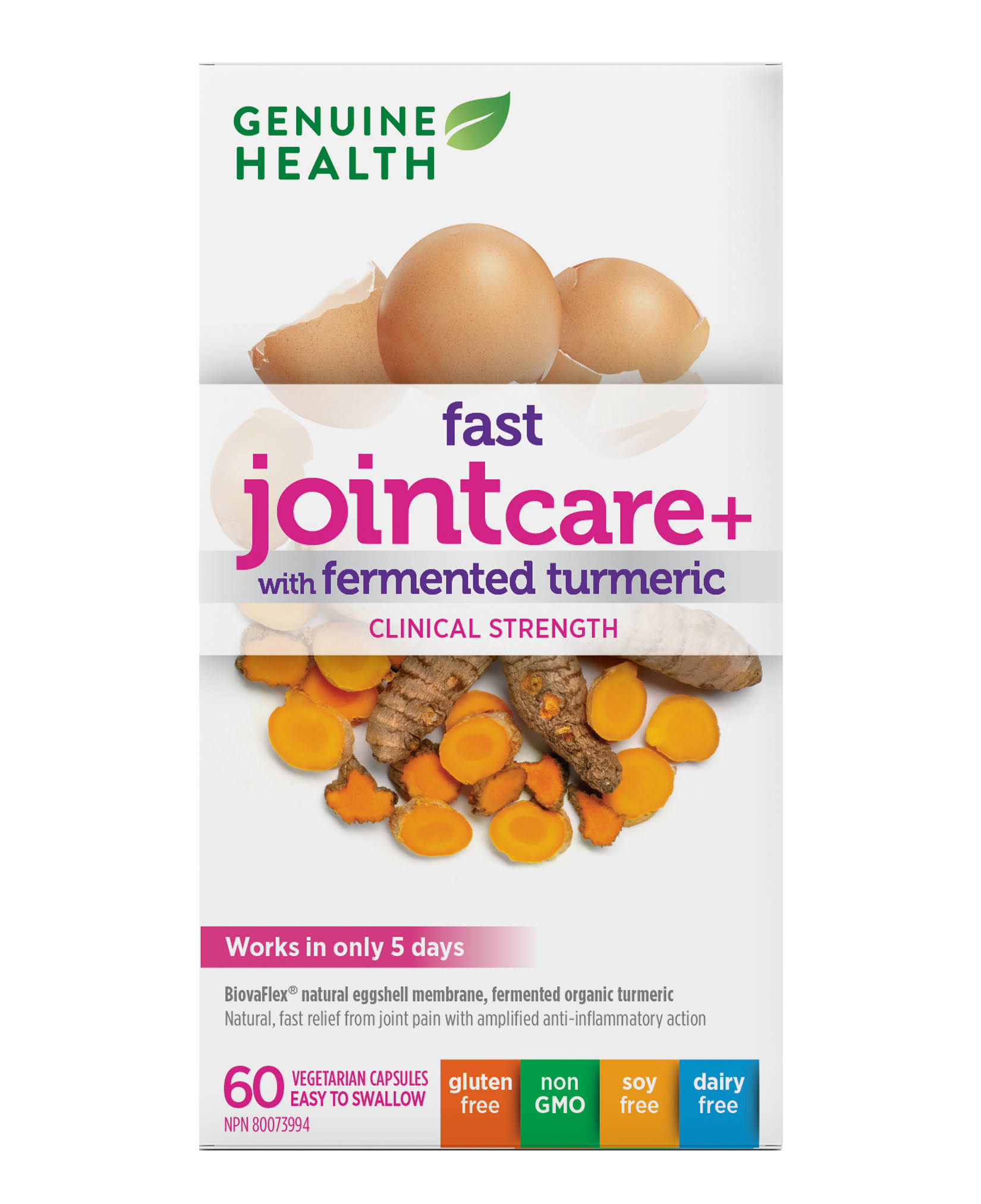 Genuine Health Fast Joint Care - With Fermented Turmeric, 60 Vegetarian Capsules