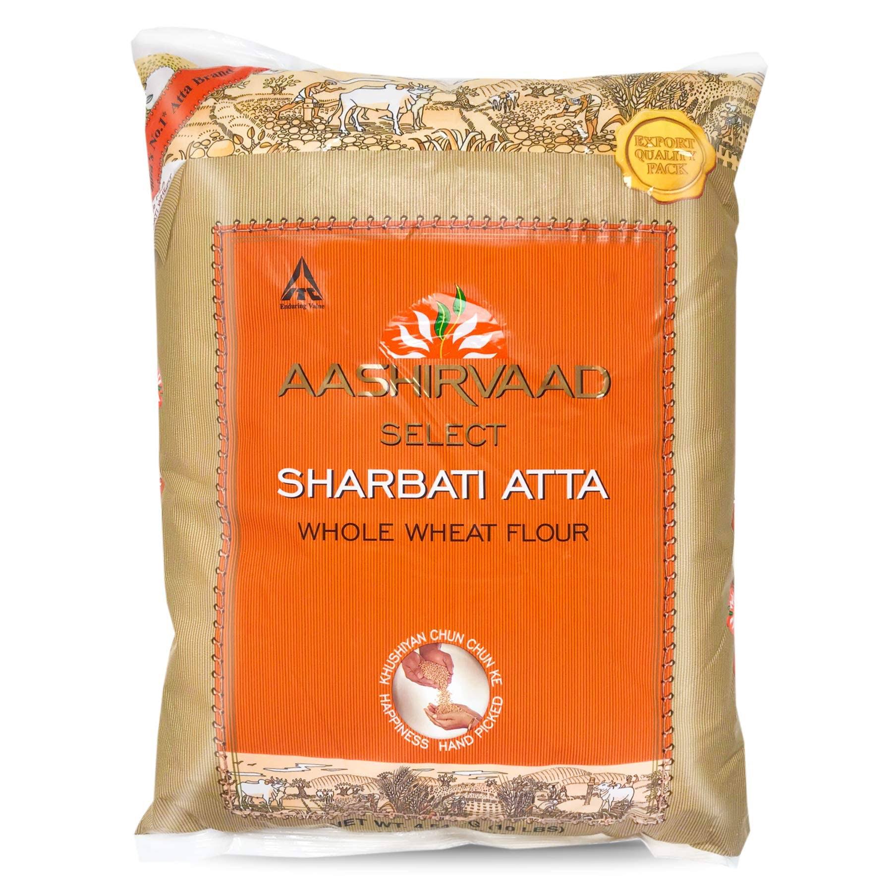 Aashirvaad Select Whole Wheat Sharbati Atta 10 Pounds 4.54 kg