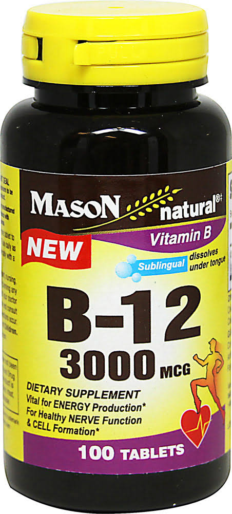 Mason Natural Vitamin B 12 Tablets - 3000mcg, 100ct