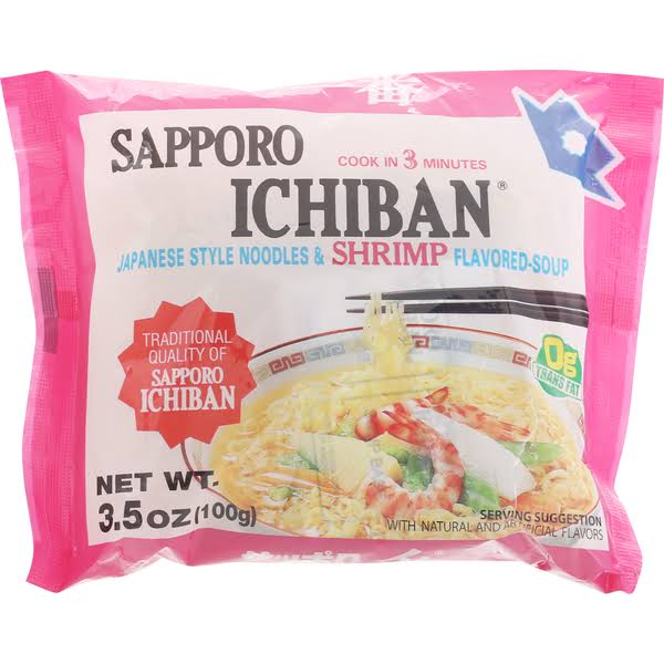Sapporo Ichiban Japanese Style Noodle Soup - Shrimp Flavored, 3.5oz