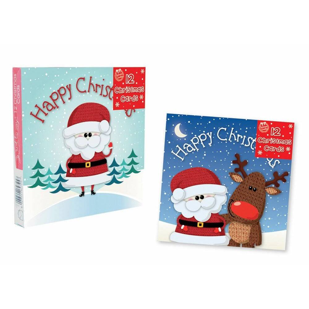 12 Square Cute Design Christmas Cards