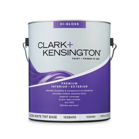 Clark+kensington High-Gloss Tint Base Ultra White Base Premium Paint Exterior and Interior 1 G
