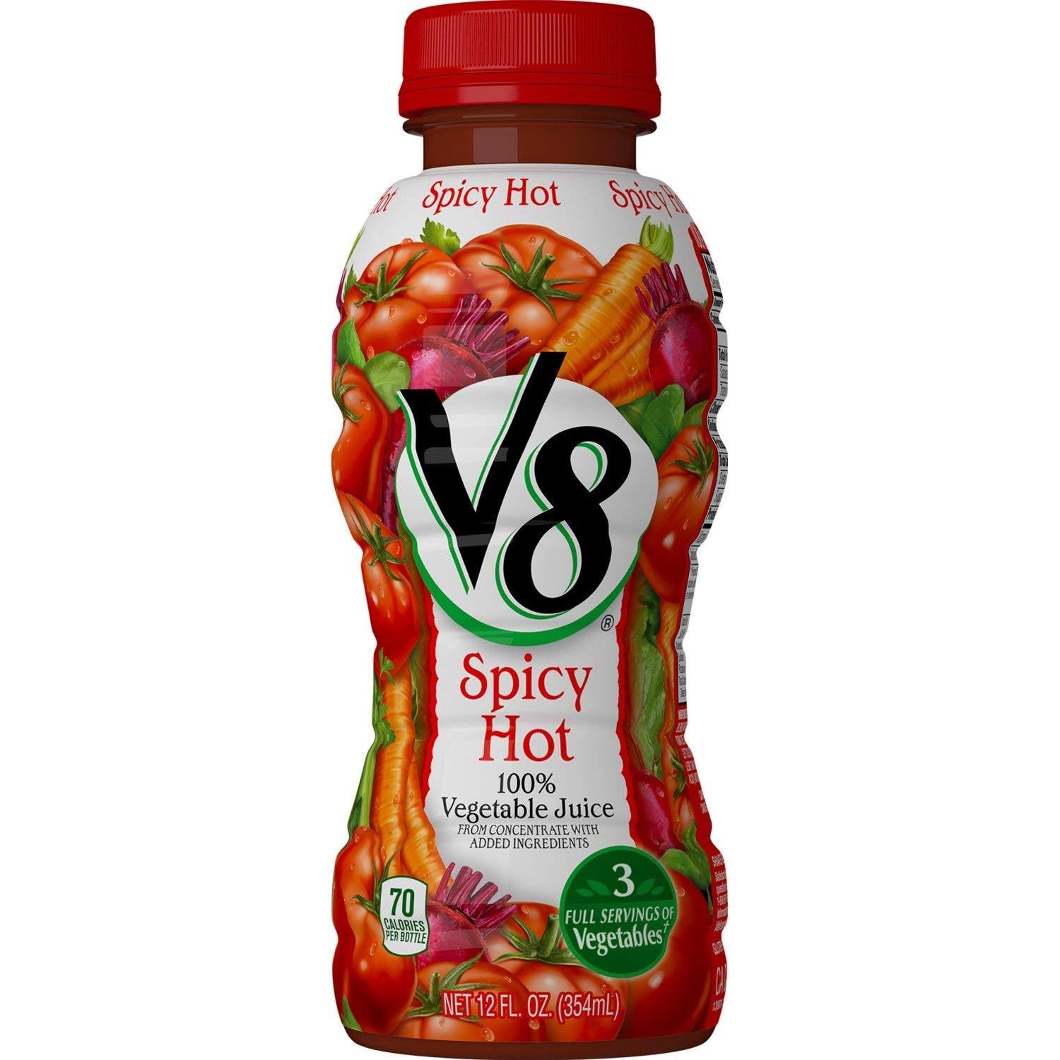 V8 Spicy Hot 100% Vegetable Juice, 350ml Bottle (Pack of 12) | Coffee, Tea & Espresso | Best Price Guarantee | Free Shipping on All Orders