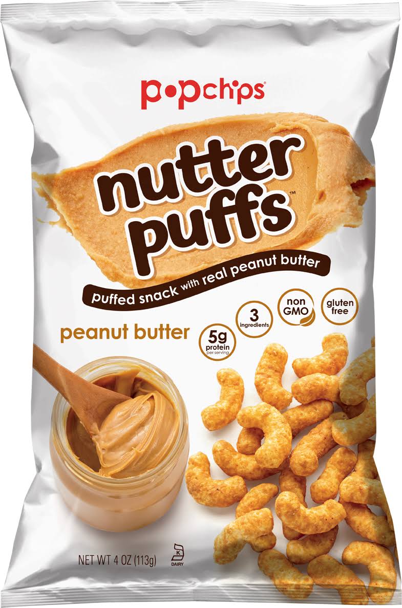 Popchips Puffs, Peanut Butter - 4 oz - Pack of 12