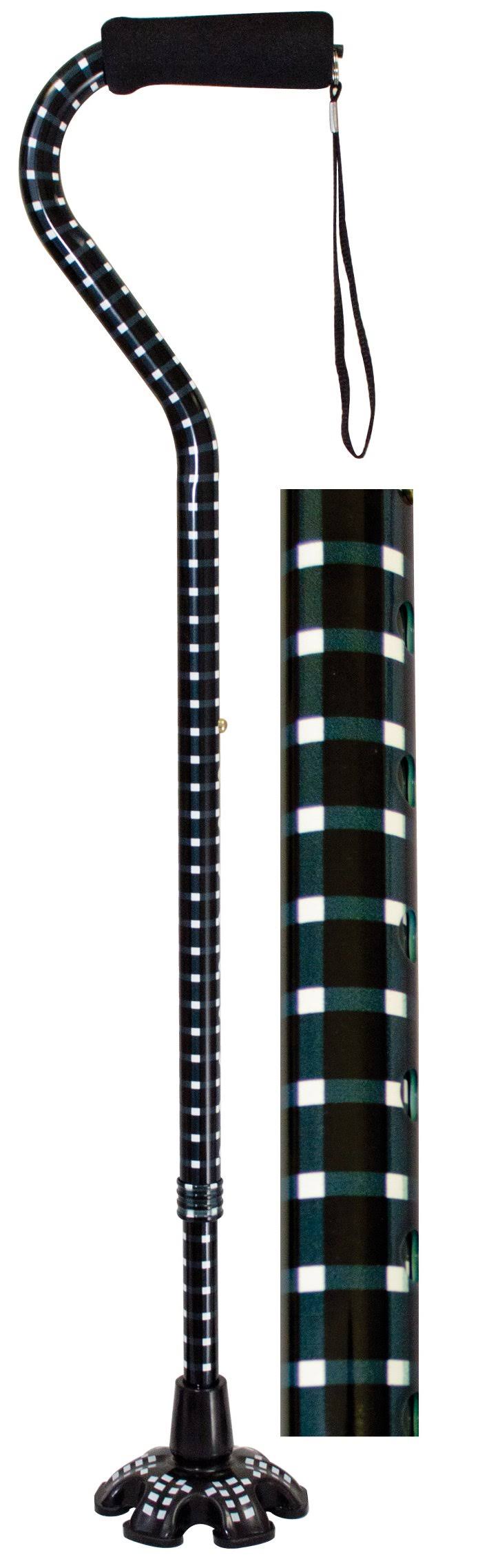 Essential Medical Supply W1343H Couture Offset Cane with Matching Tip - Hounds Tooth