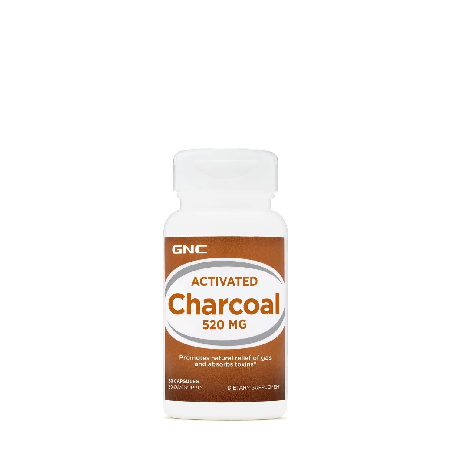 GNC Activated Charcoal Capsules - 60ct, 520mg