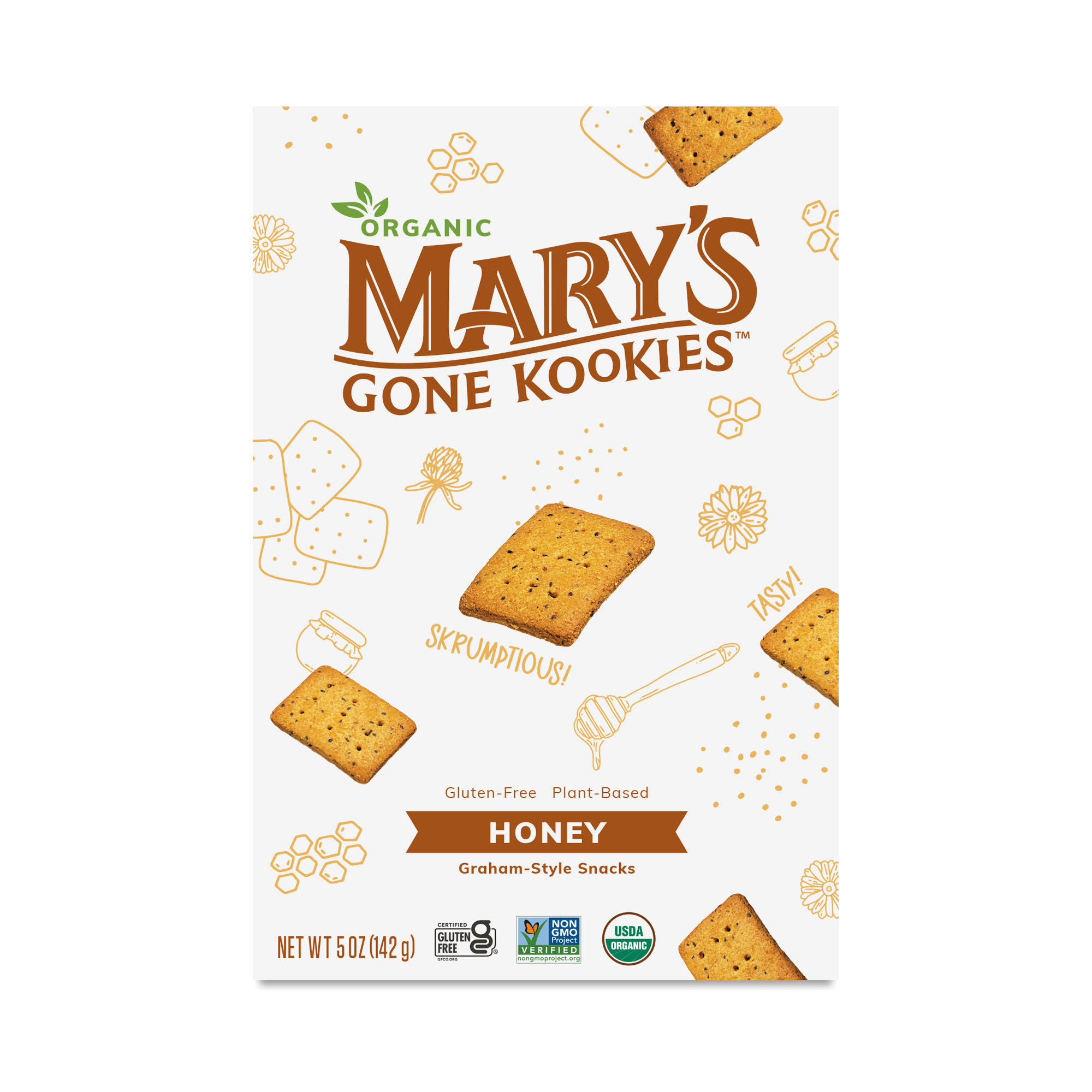 Mary's Gone Kookies Graham-Style Snacks, Organic, Honey - 5 oz