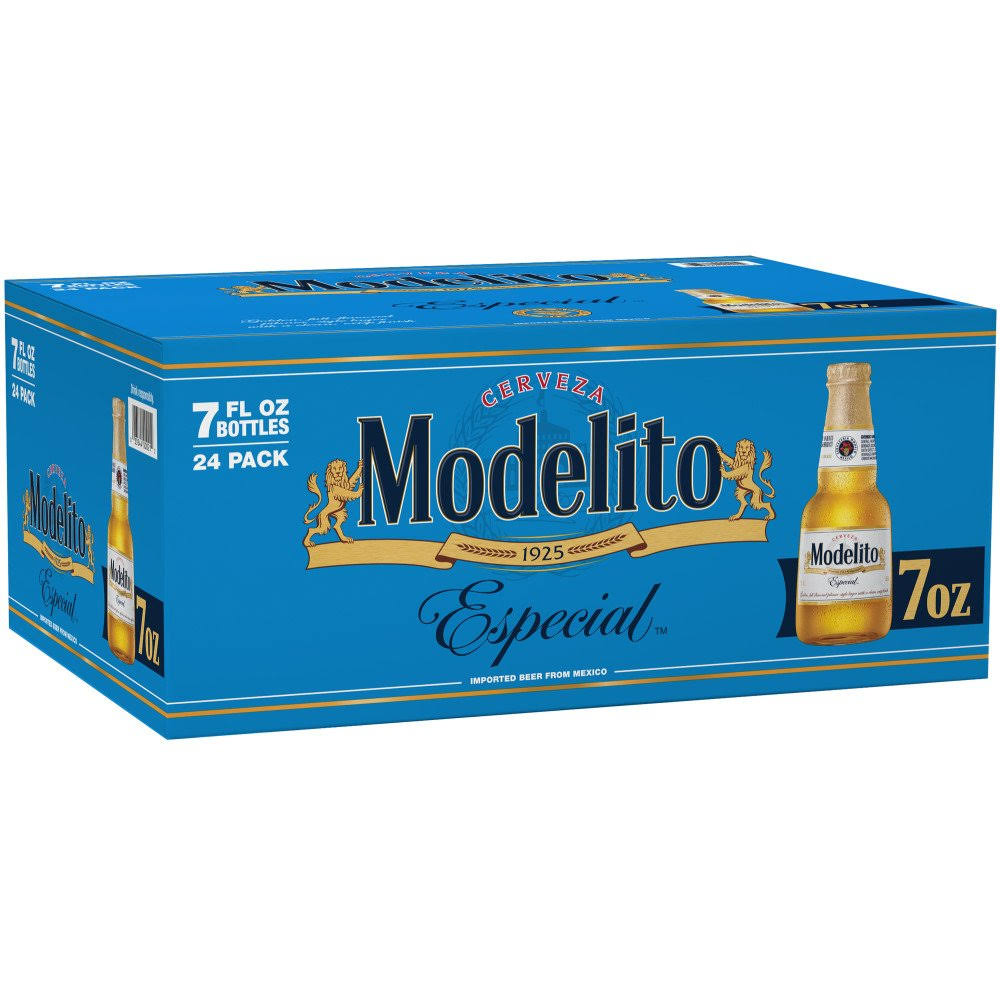 Modelito Beer, Imported, Especial - 24 pack, 7 fl oz bottles