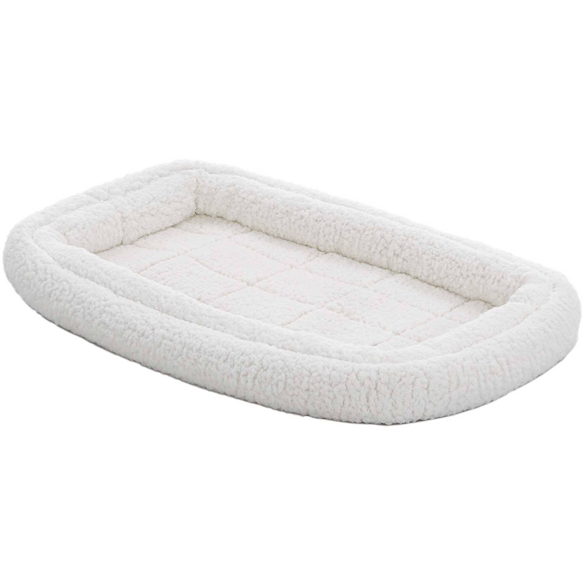 Midwest Quiet Time Deluxe Double Bolster Dog Bed - White