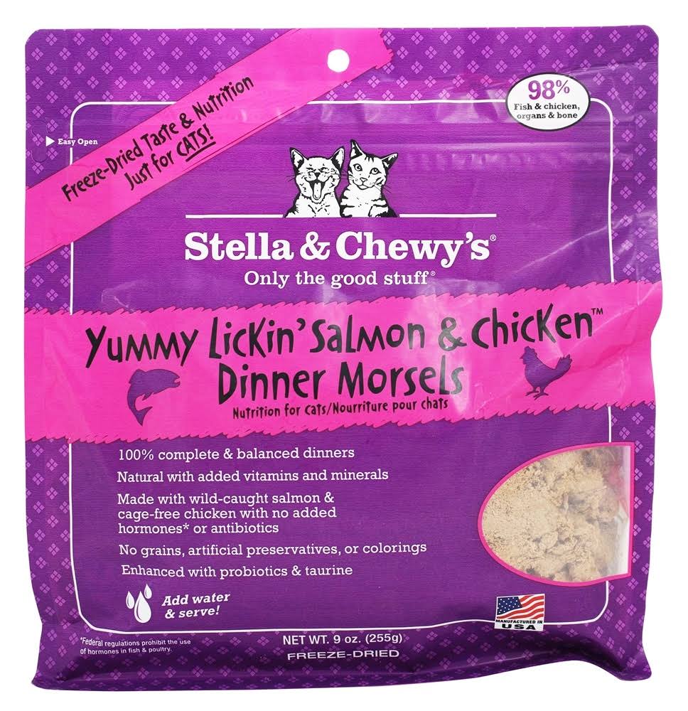Stella & Chewy’s Freeze-Dried Adult Cat Food - Yummy Lickin’ Salmon & Chicken, 9oz