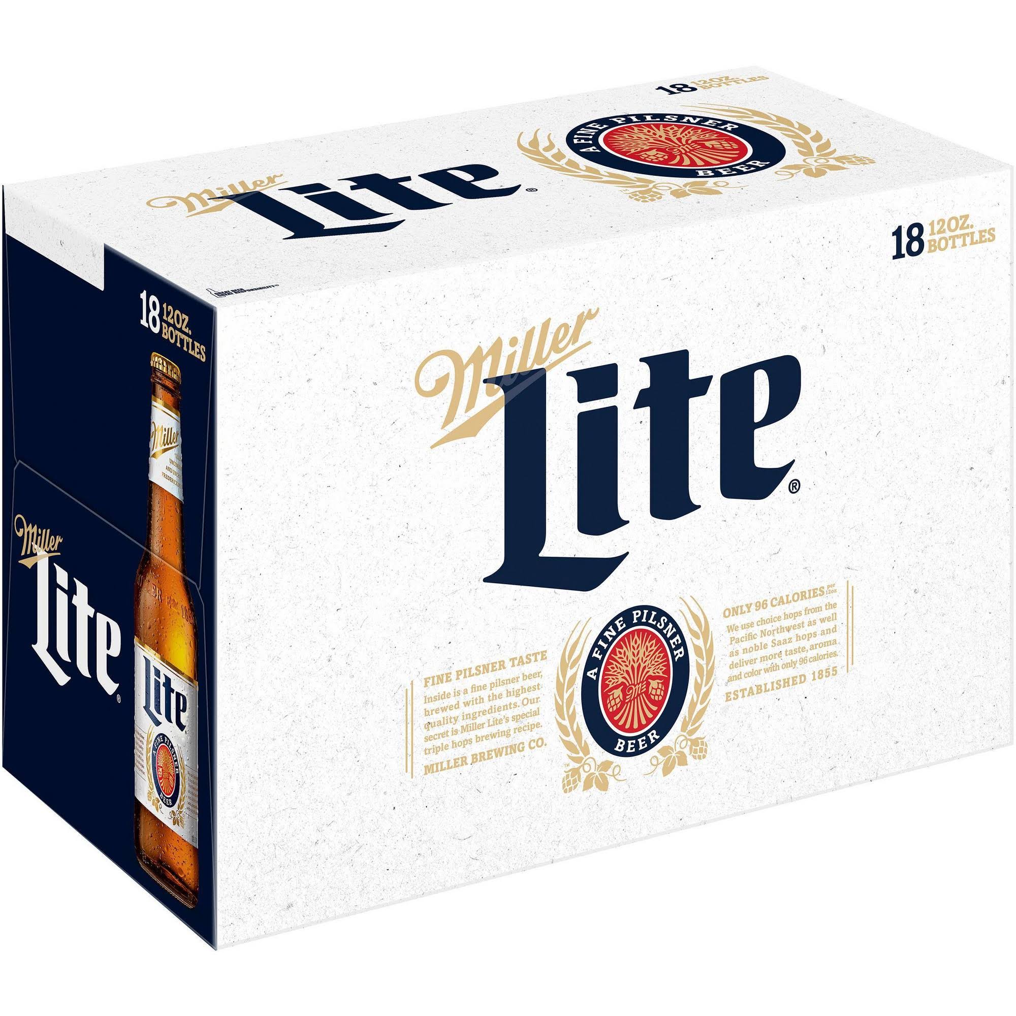 Miller Lite Beer - 18 Bottles