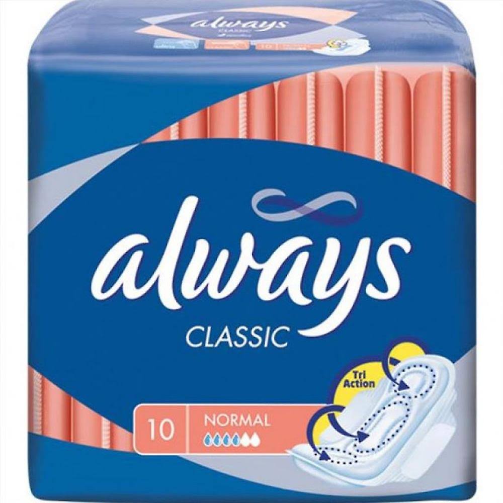 Always Classic Normal Sanitary Towels Wings - 10pk