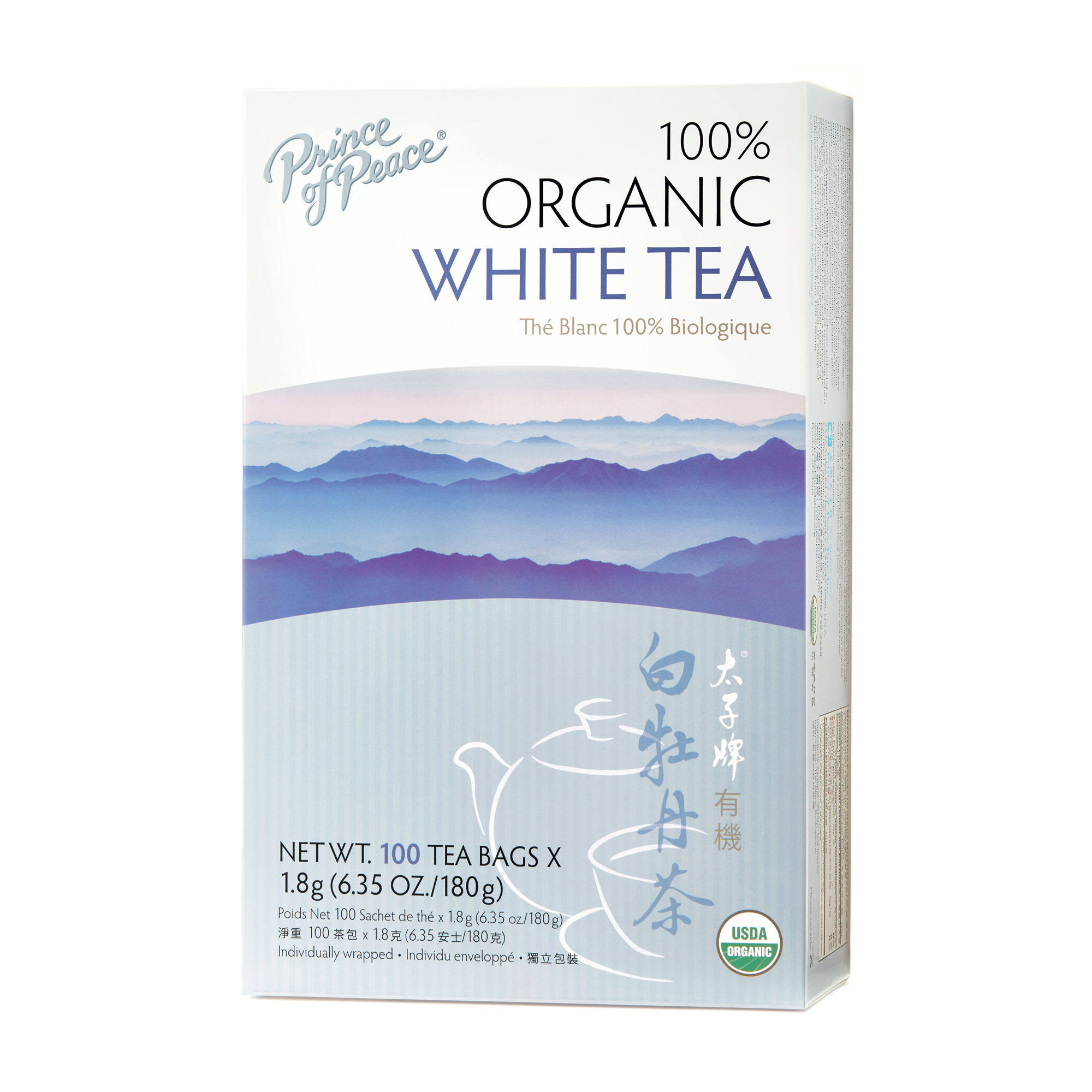 Prince of Peace Organic White Tea - 100 Count, 6.35oz