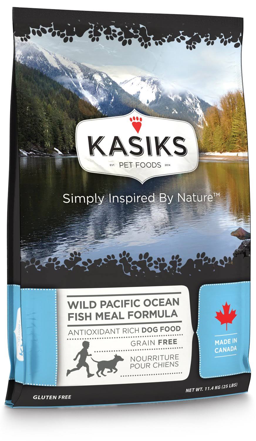 Kasiks Grain Free Dry Dog Food Wild Pacific Ocean Fish Meal Formula 25-lb