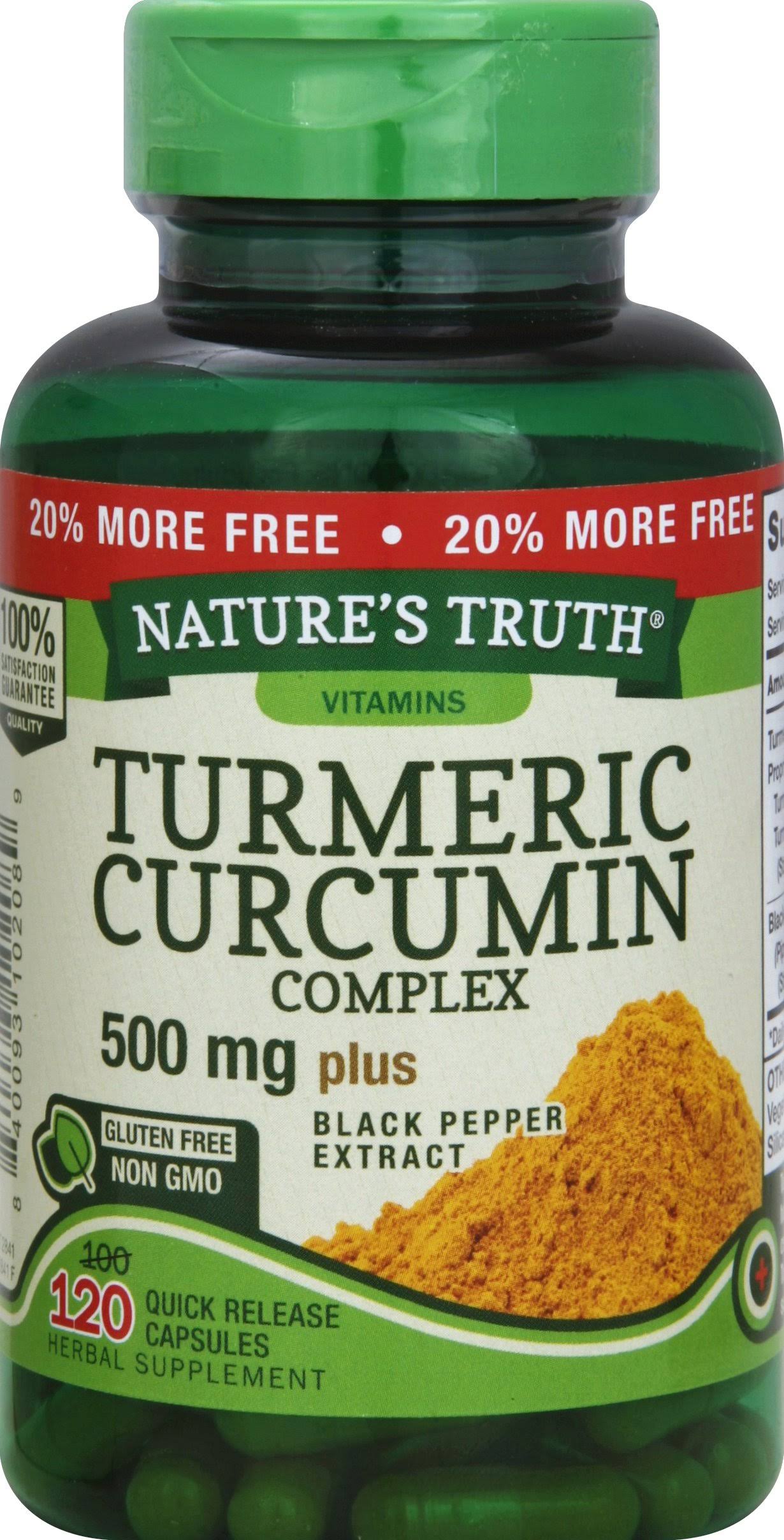 Nature's Truth Turmeric Curcumin Complex 500 mg Plus - Black Pepper Extract, 120ct